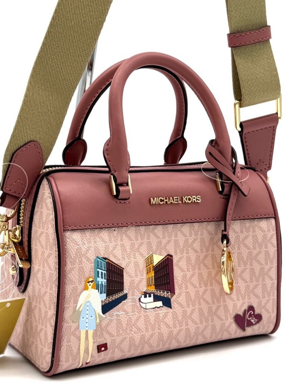Michael Kors XS Jet Set Travel Girl Duffle Crossbody Bag Powder Blush